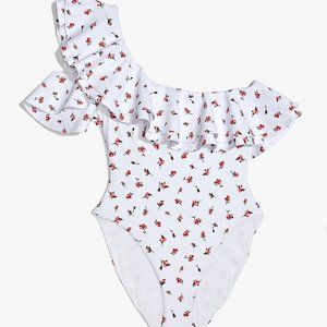 ONIA x WEWOREWHAT SOLDOUT Stella One Shoulder One Piece Swimsuit Floral NWT Sz S